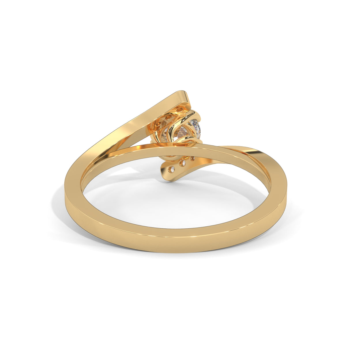 Crossing Currents Solitaire Ring