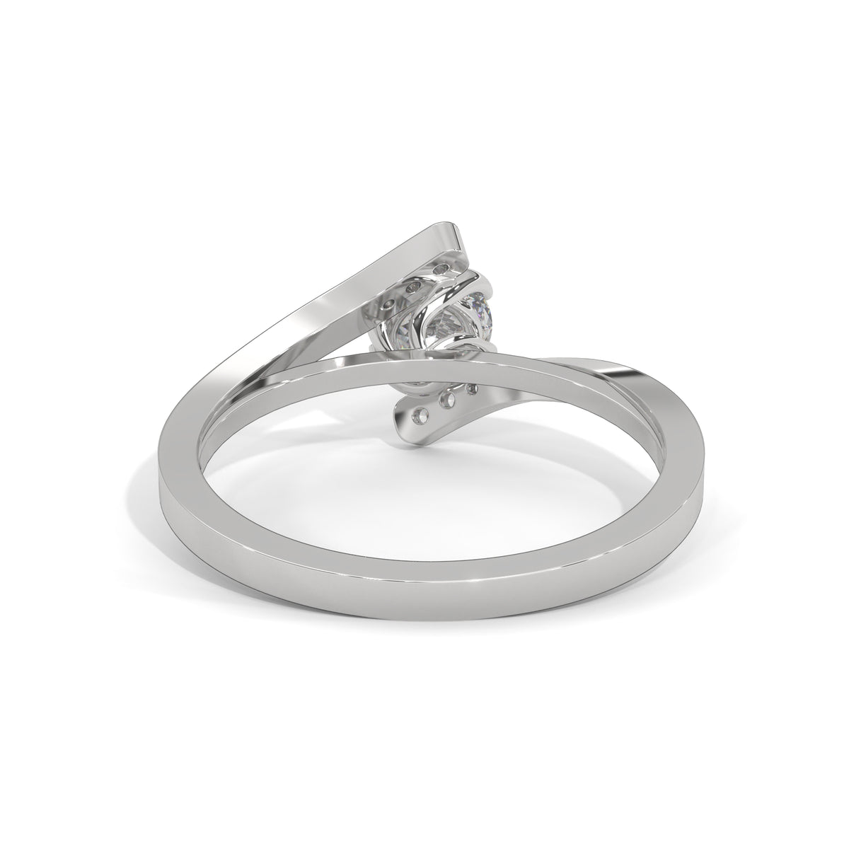 Crossing Currents Solitaire Ring