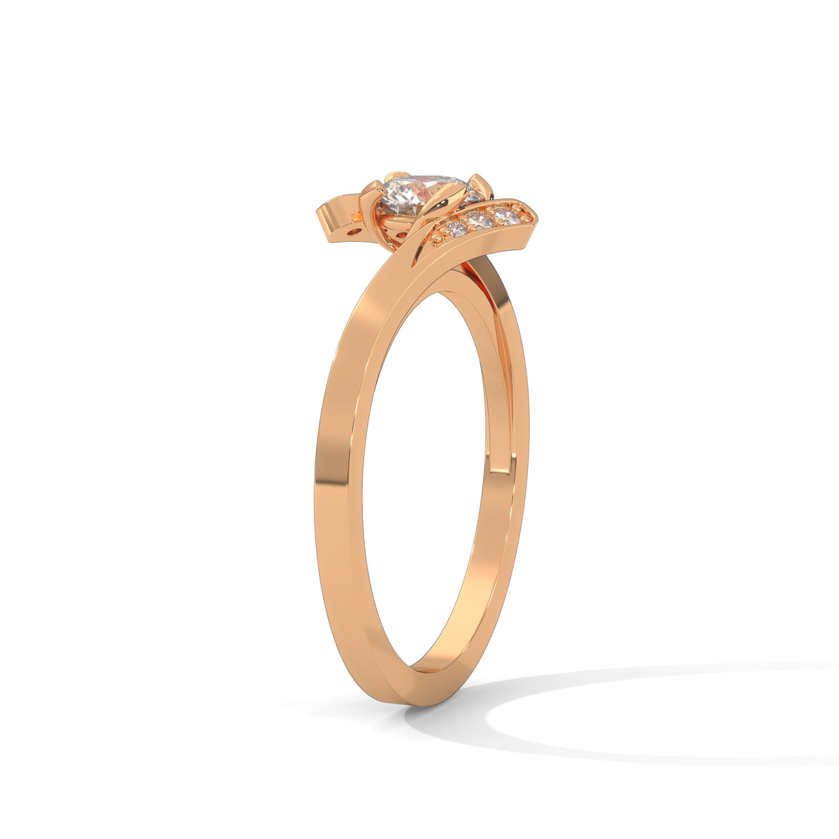 Crossing Currents Solitaire Ring