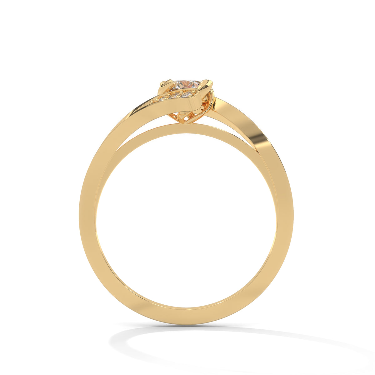 Crossing Currents Solitaire Ring