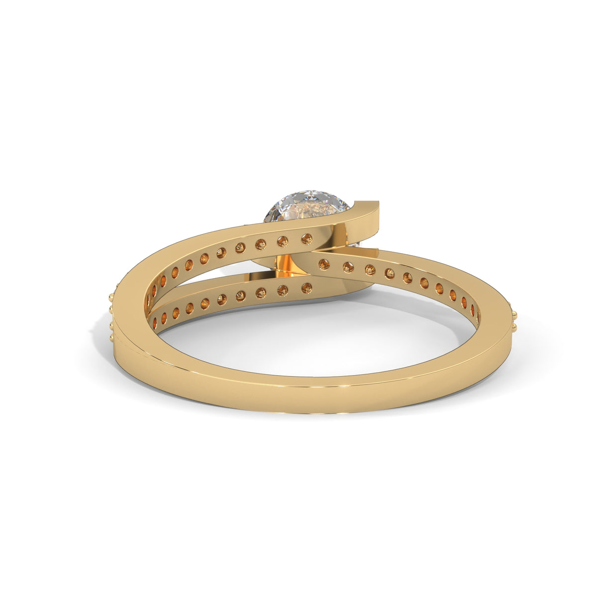 Intertwined Bypass Solitaire Ring