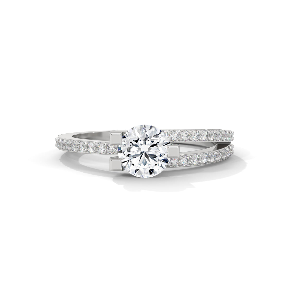Intertwined Bypass Solitaire Ring