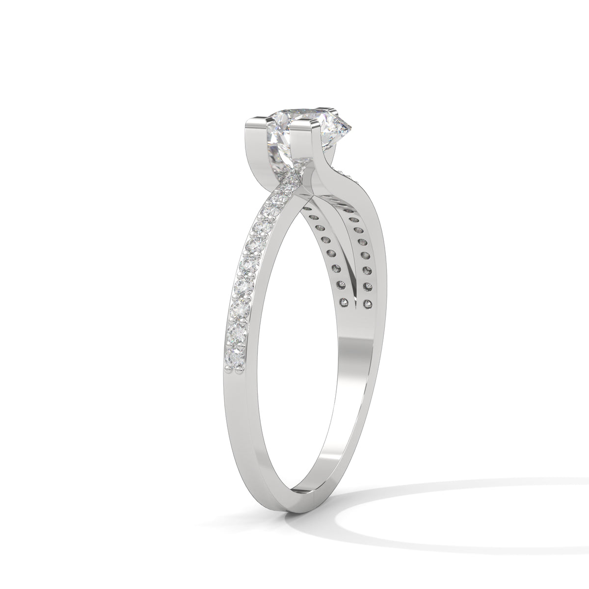 Intertwined Bypass Solitaire Ring