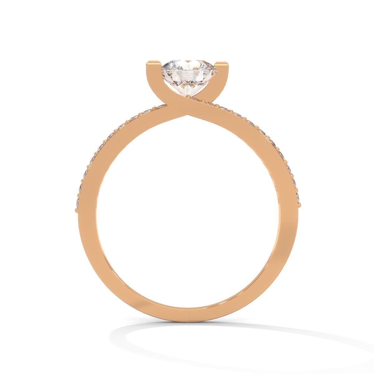 Intertwined Bypass Solitaire Ring