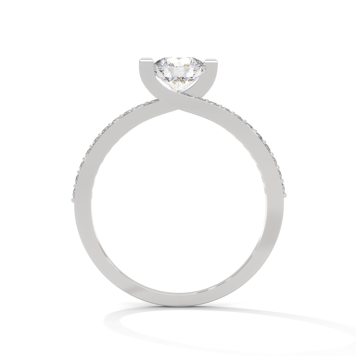 Intertwined Bypass Solitaire Ring