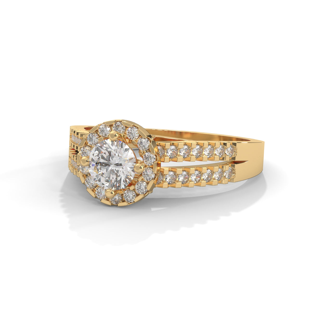 Celestial Halo Solitaire Ring