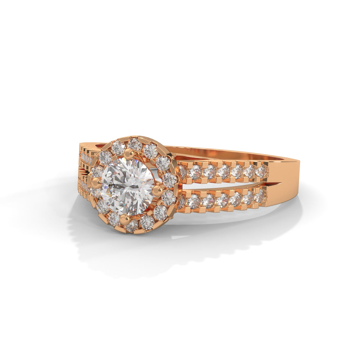 Celestial Halo Solitaire Ring