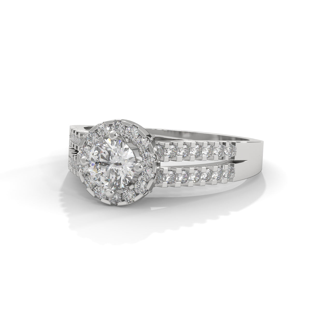 Celestial Halo Solitaire Ring