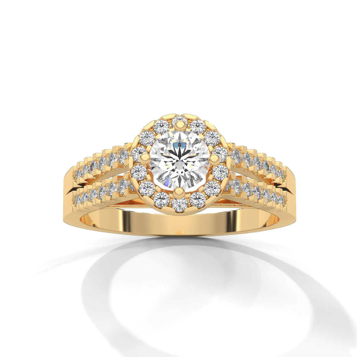 Celestial Halo Solitaire Ring