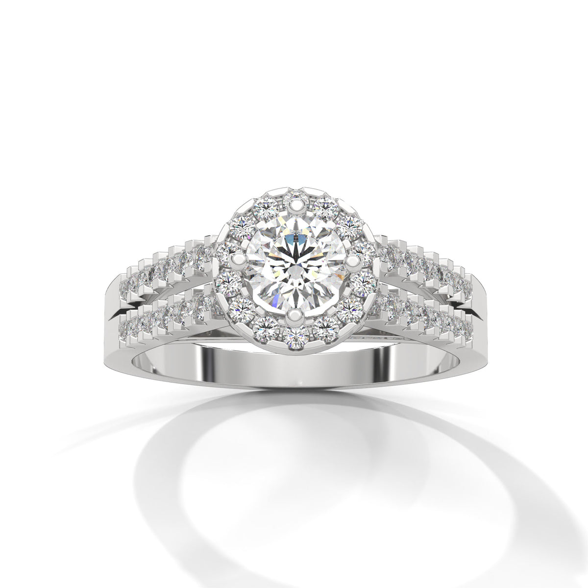 Celestial Halo Solitaire Ring
