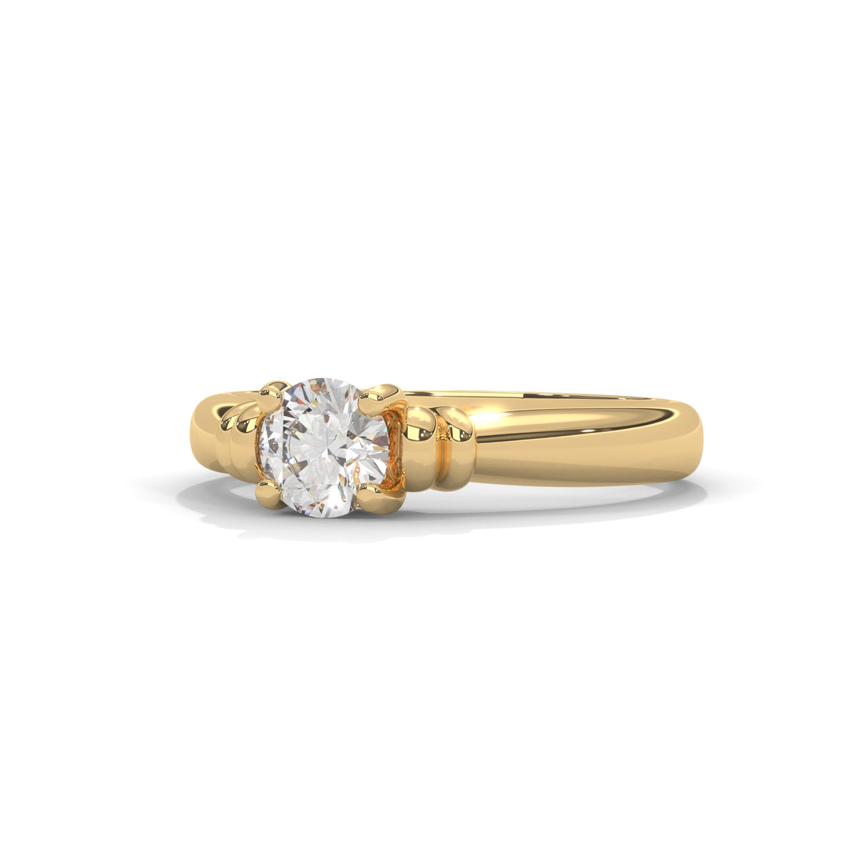 Crown Heart Solitaire Ring