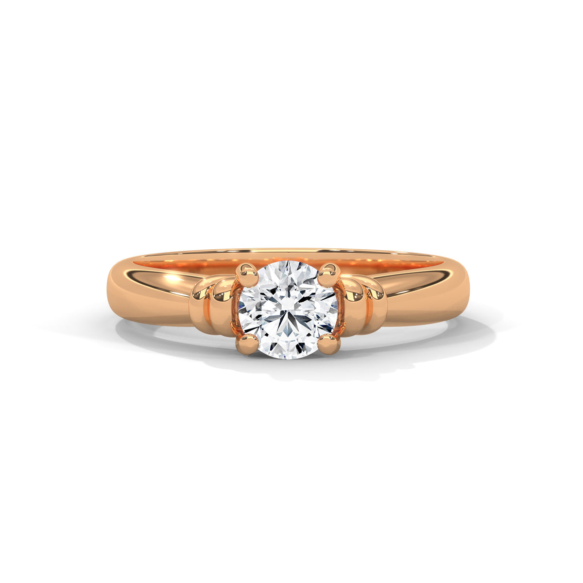 Crown Heart Solitaire Ring