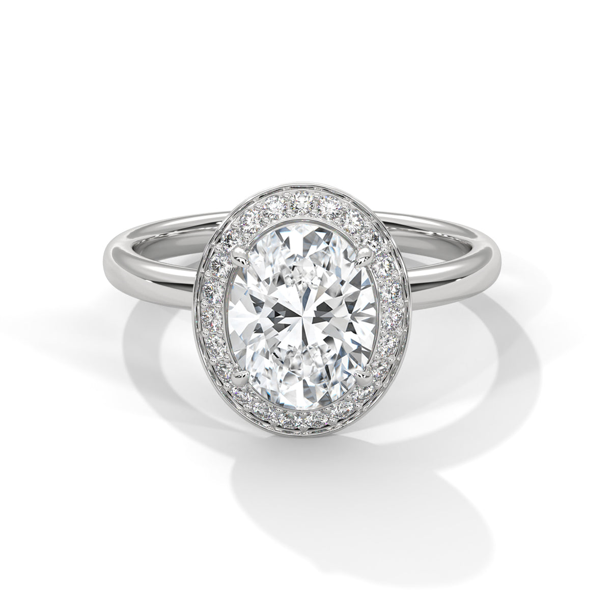 Oval Halo Radiance Solitaire Ring