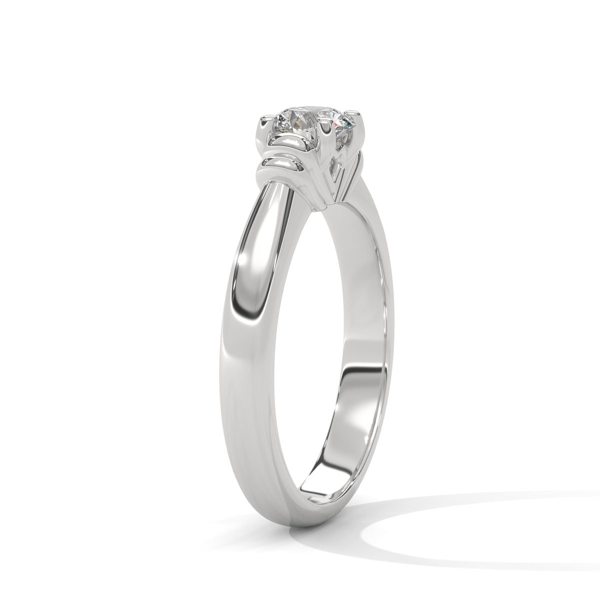 Crown Heart Solitaire Ring