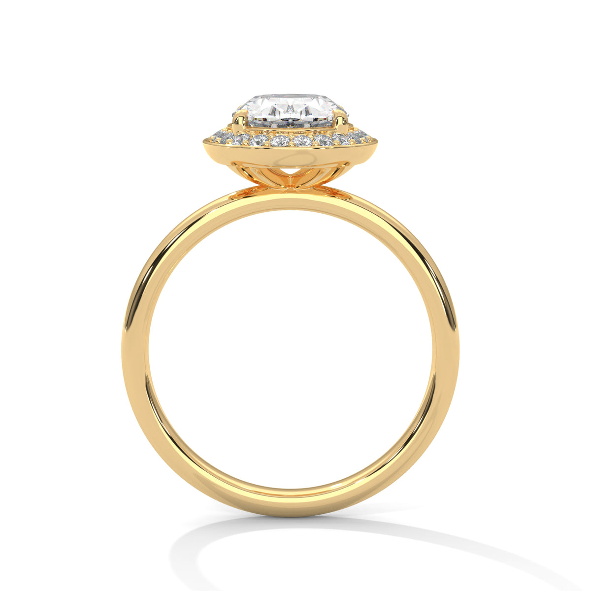 Oval Halo Radiance Solitaire Ring