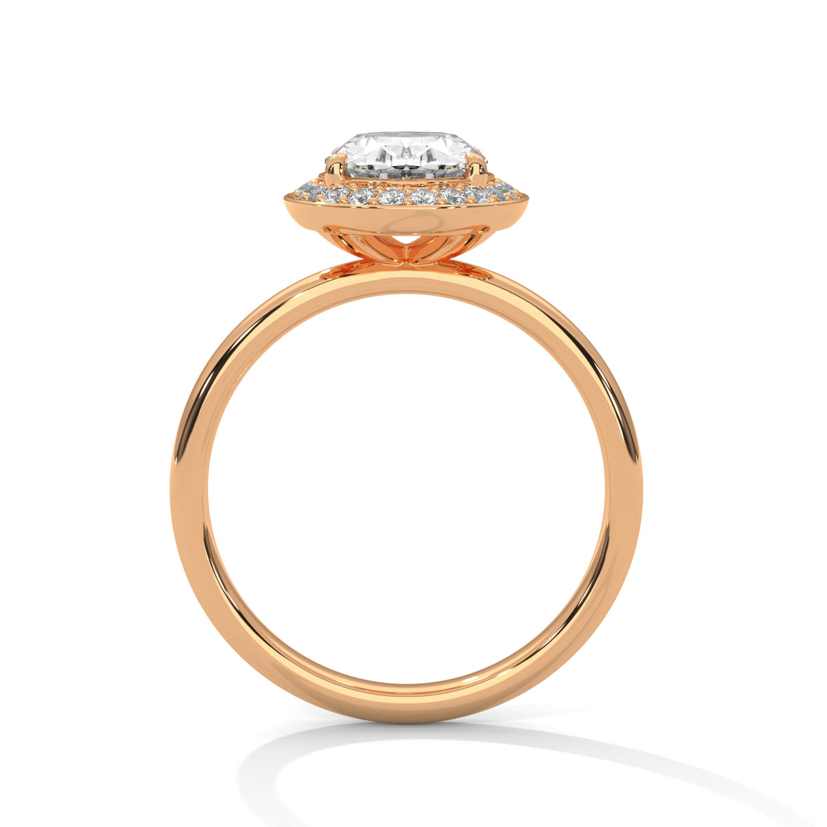 Oval Halo Radiance Solitaire Ring