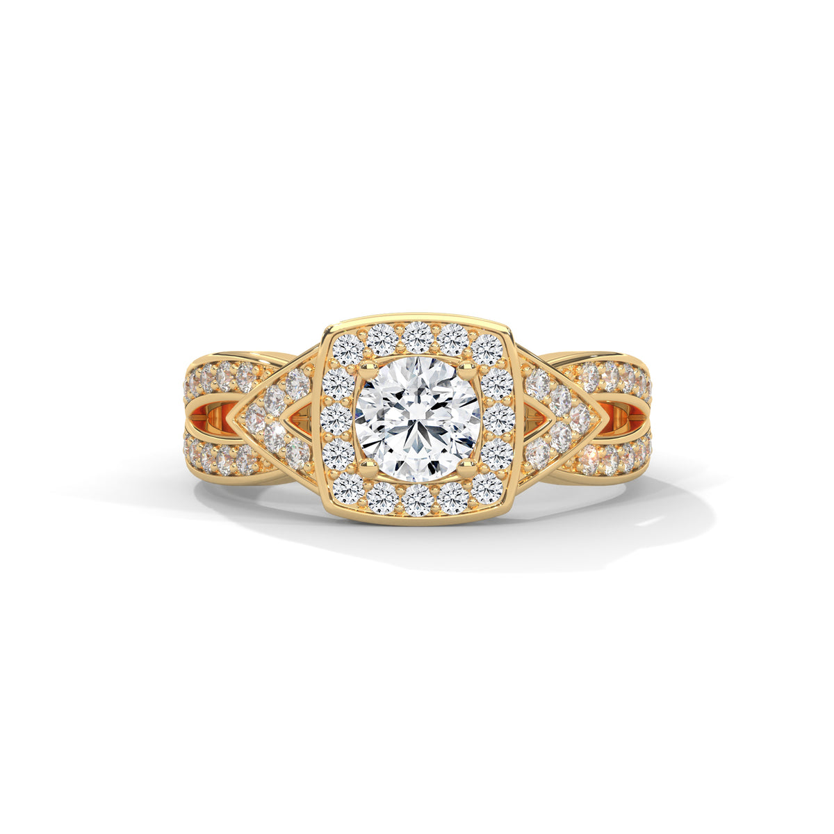 Crossweave Halo Bridal Ring