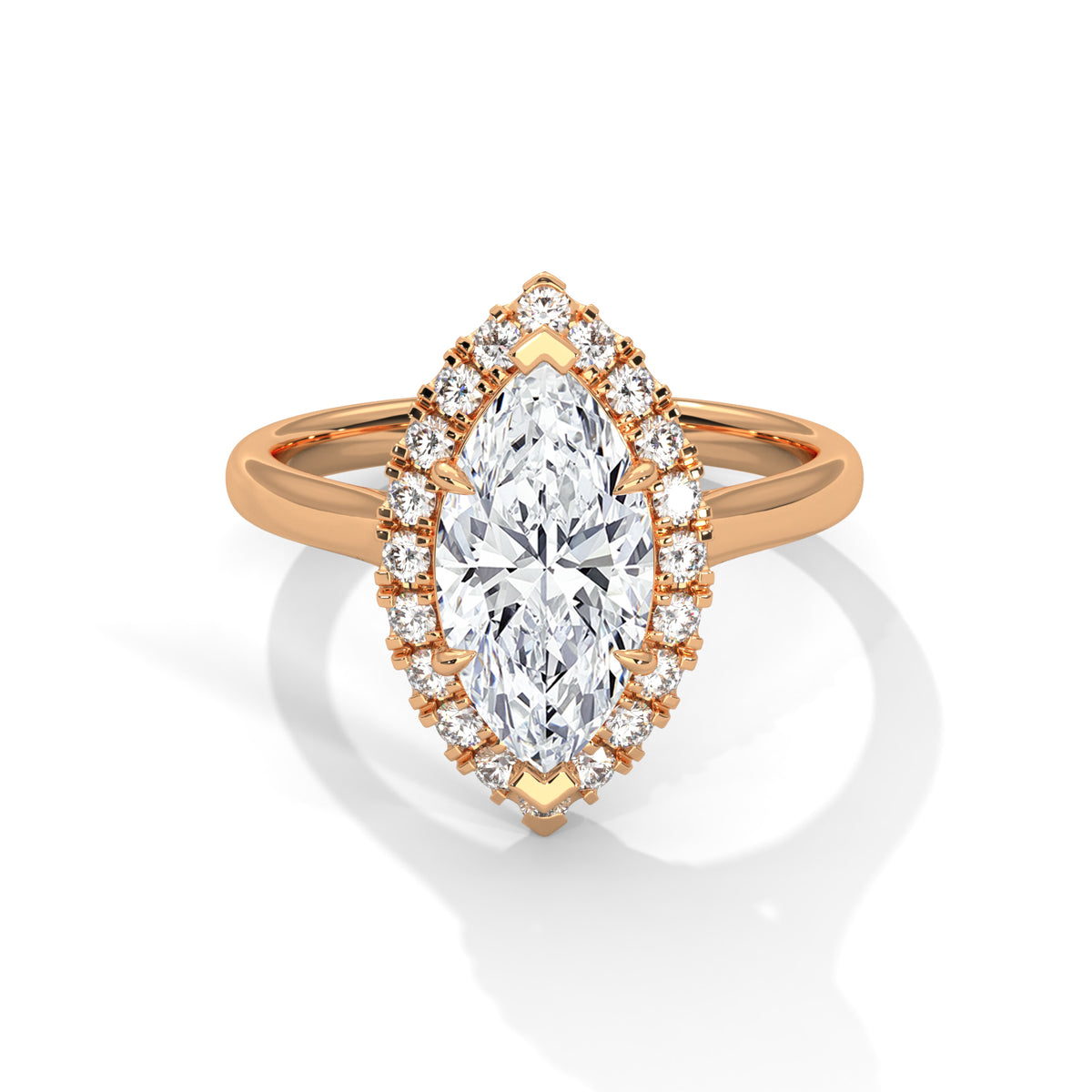 Celestial Marquise Halo Ring