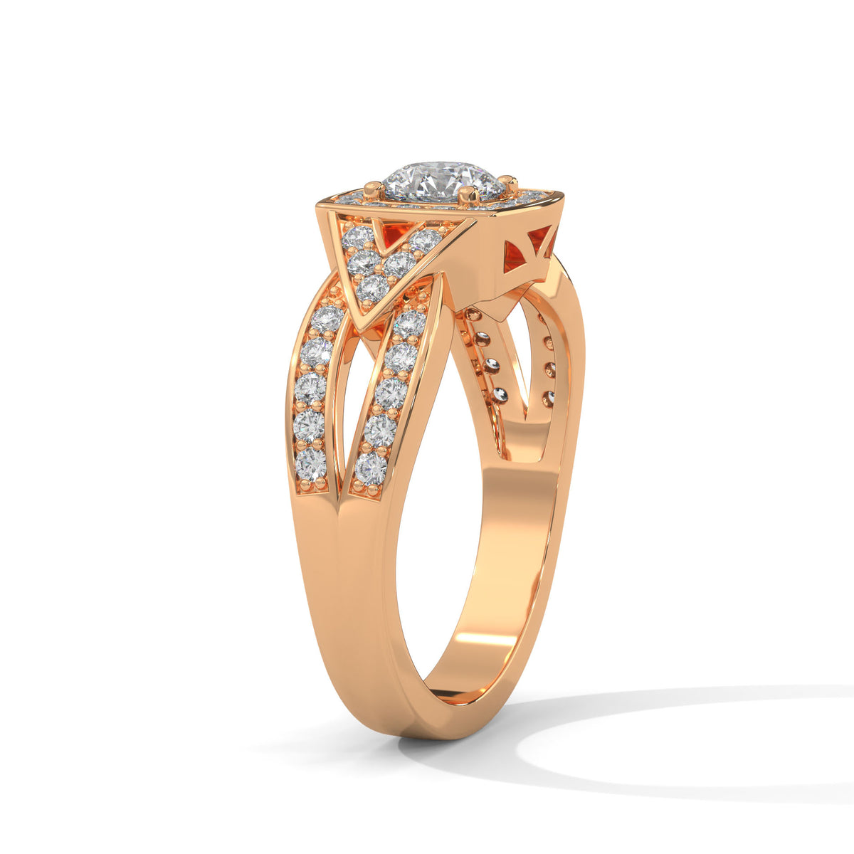 Crossweave Halo Bridal Ring