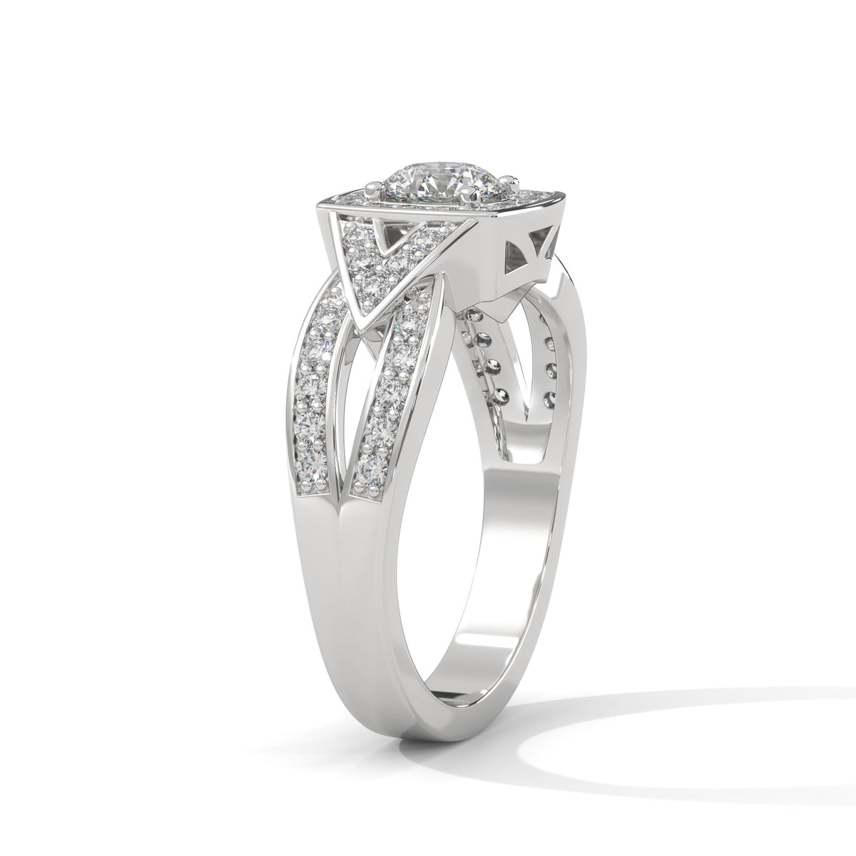 Crossweave Halo Bridal Ring
