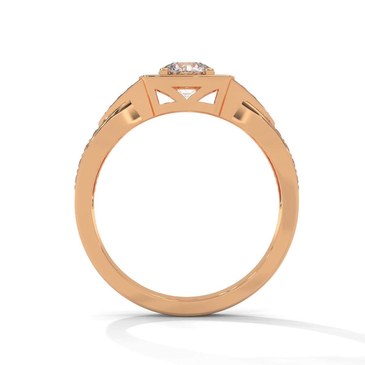 Crossweave Halo Bridal Ring