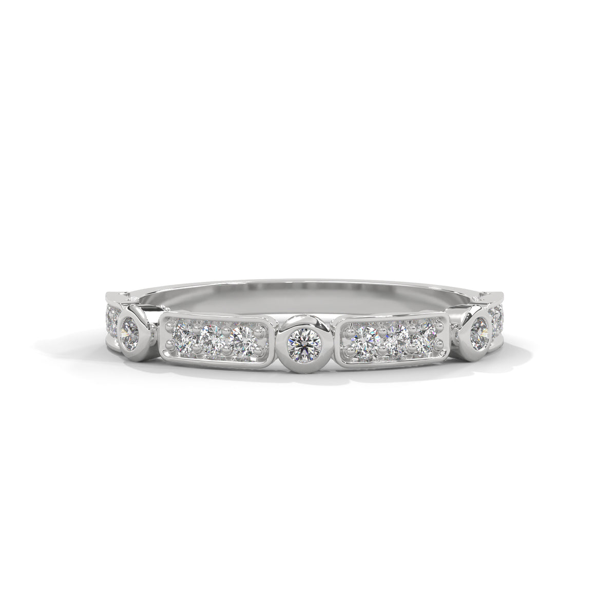 Bezel Arc Diamond Band Ring