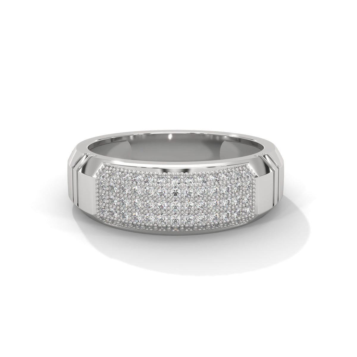 Bold Pavé Fortress Men's Ring