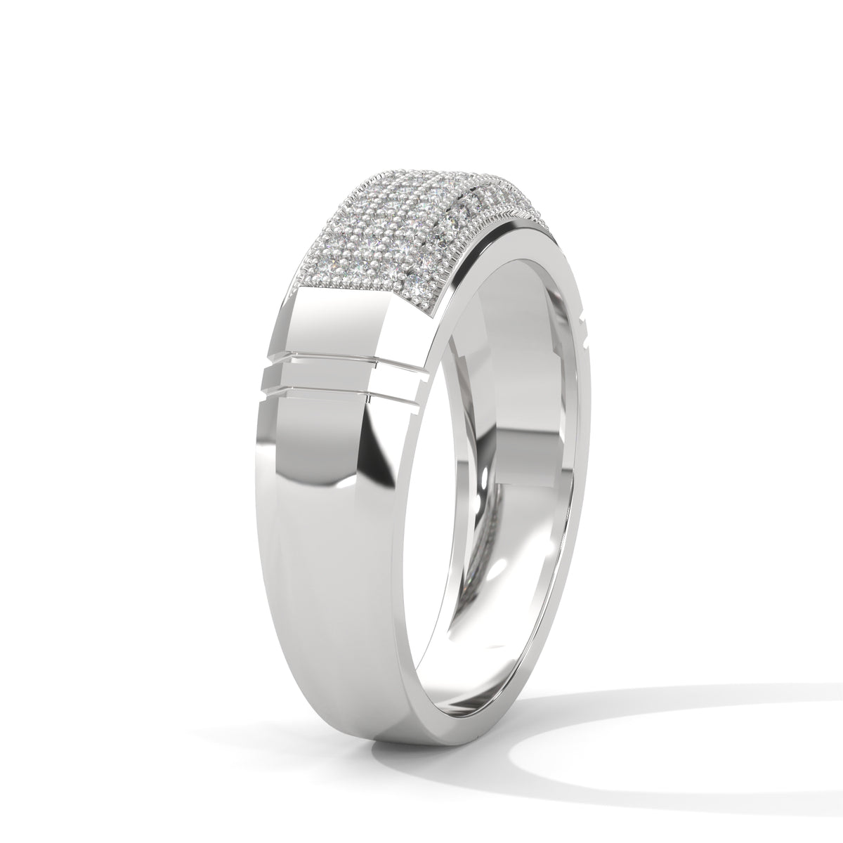 Bold Pavé Fortress Men's Ring