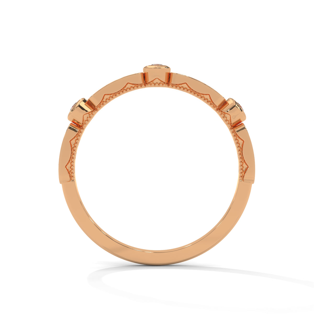 Bezel Arc Diamond Band Ring