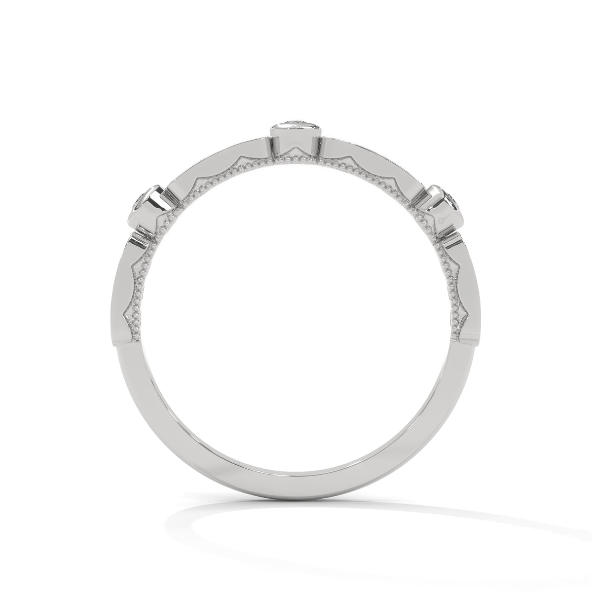 Bezel Arc Diamond Band Ring