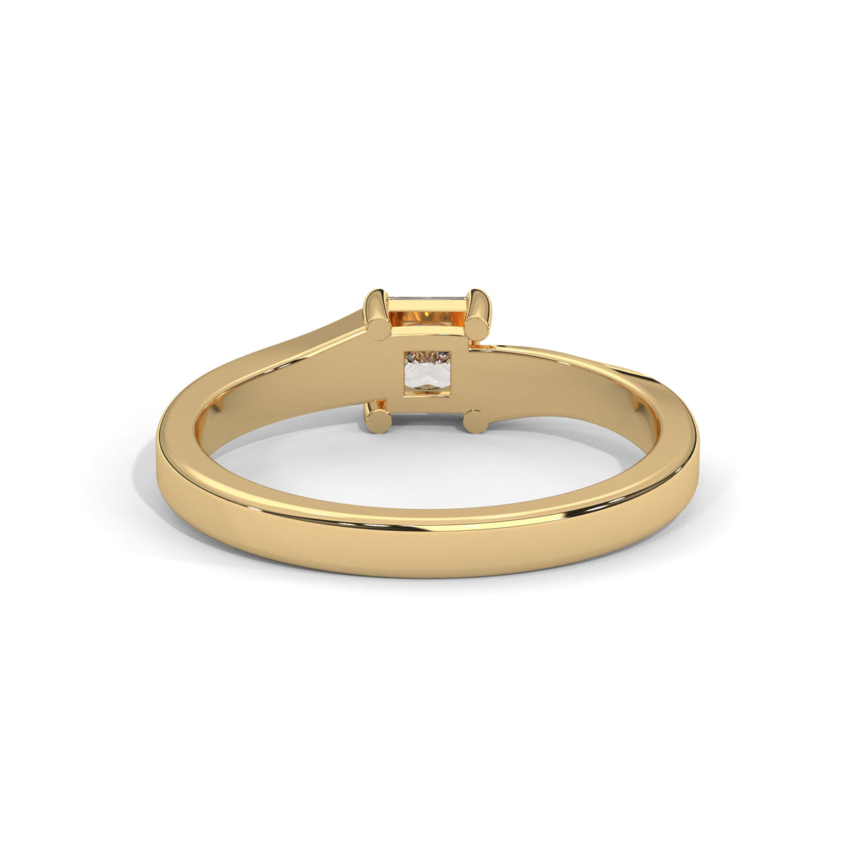 Split Bypass Princess Solitaire Ring