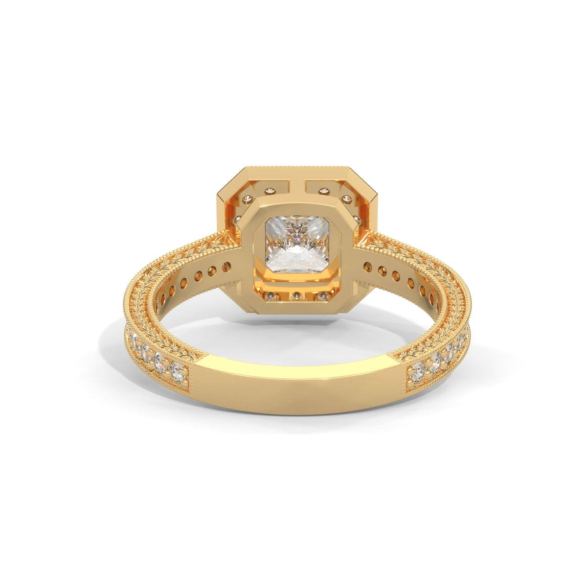 Royal Milgrain Halo Solitaire Ring