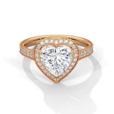 Devoted Heart Halo Ring — IGI Certified Diamond Jewellery | My Carat India