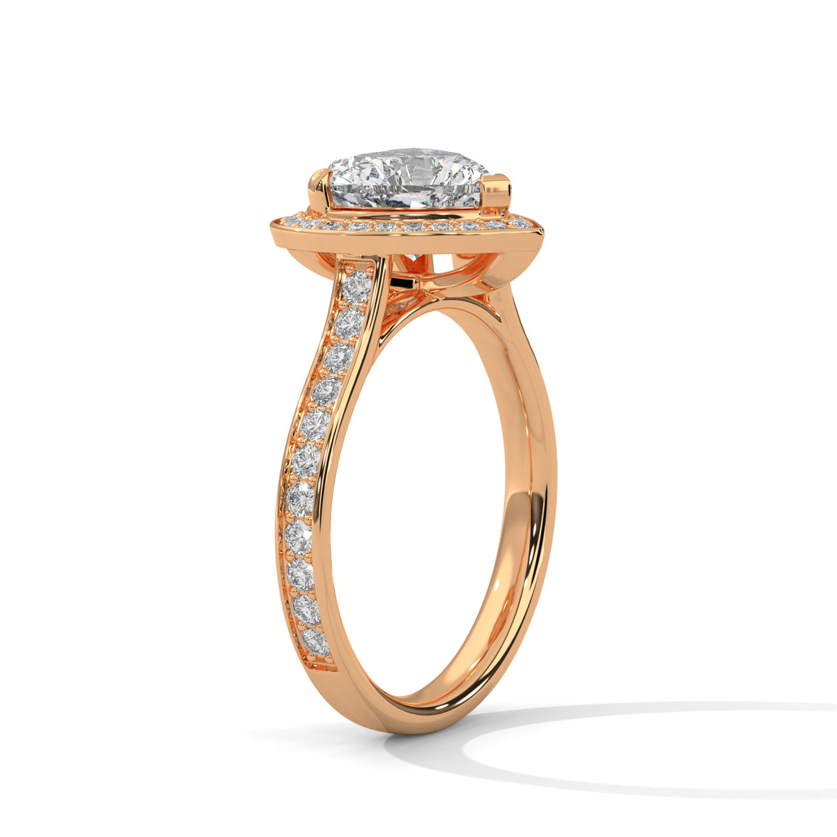 Devoted Heart Halo Ring