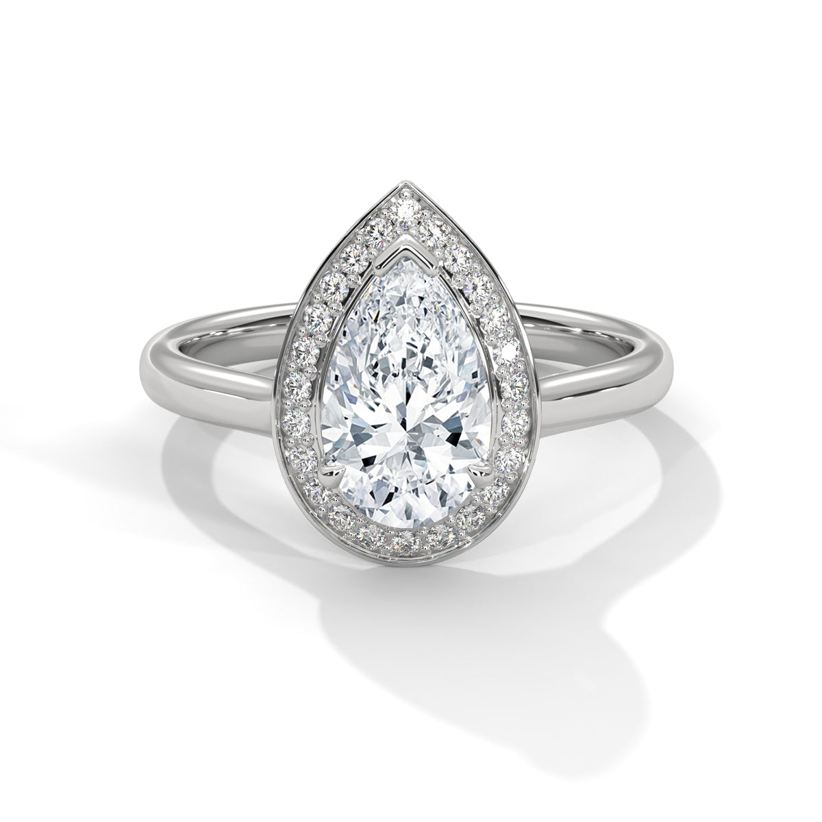 Dewdrop Halo Solitaire Ring