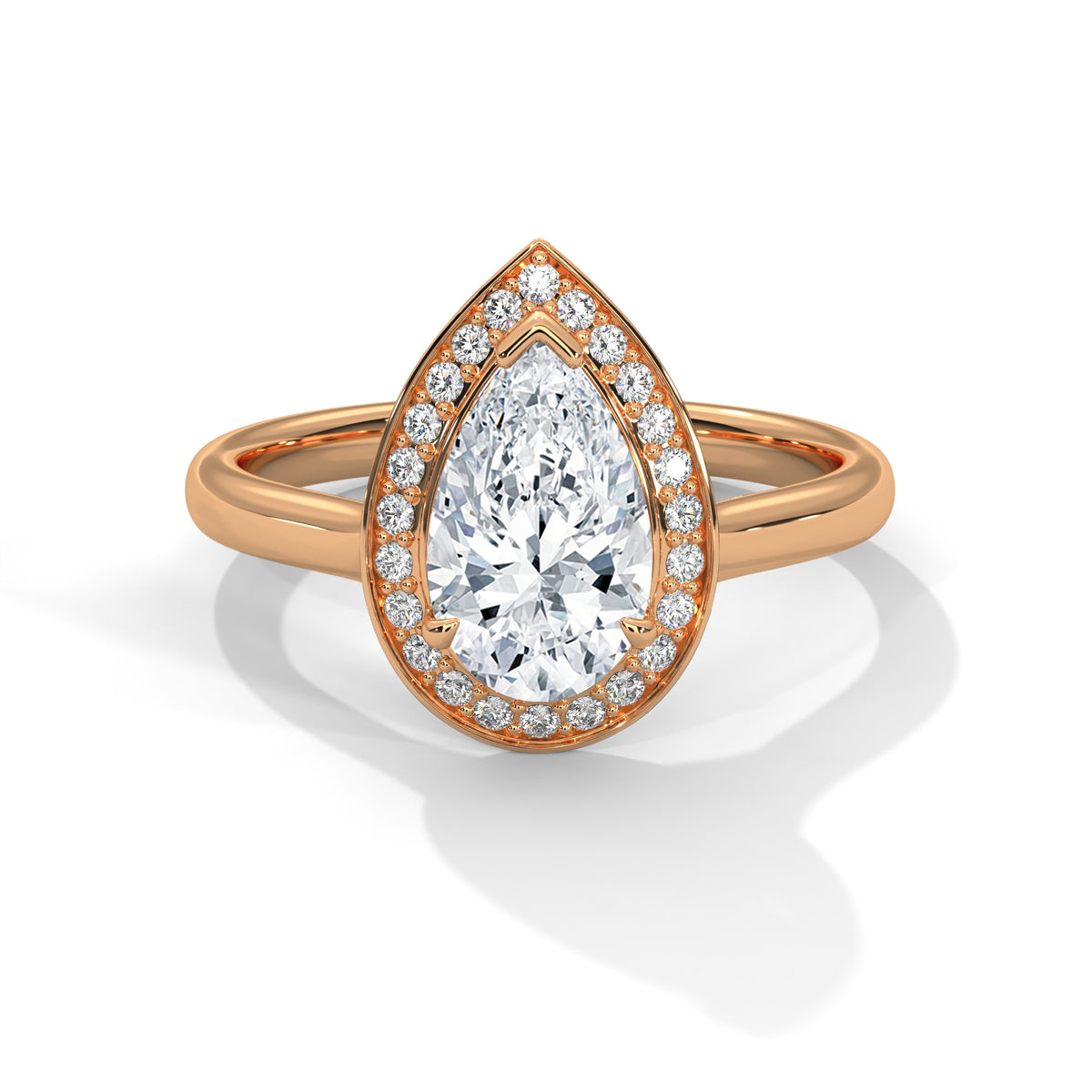 Dewdrop Halo Solitaire Ring
