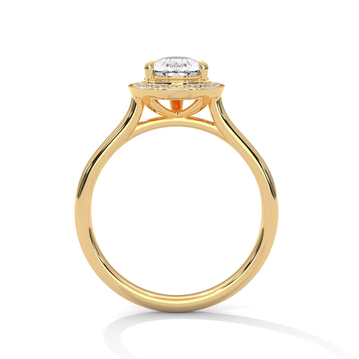 Dewdrop Halo Solitaire Ring