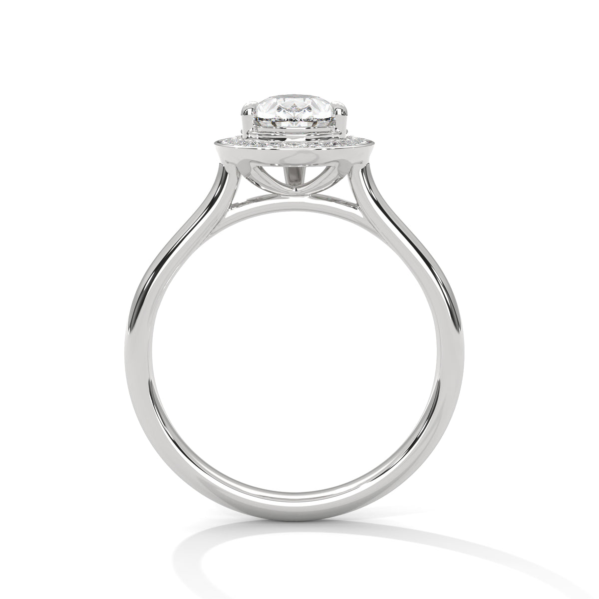 Dewdrop Halo Solitaire Ring