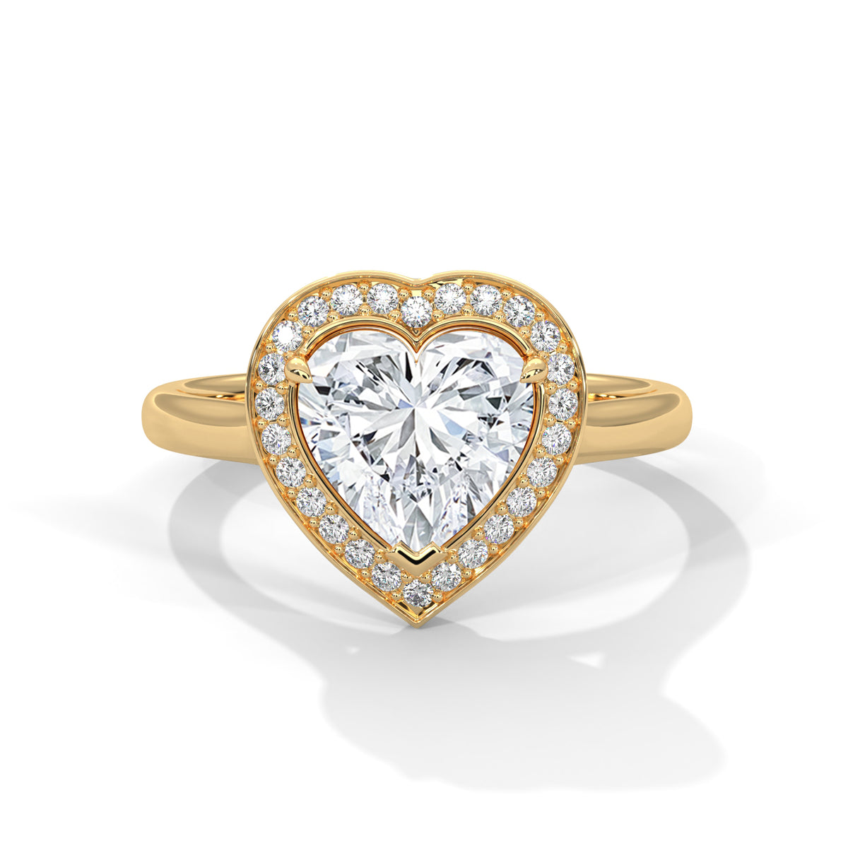 Sweetheart Halo Solitaire Ring