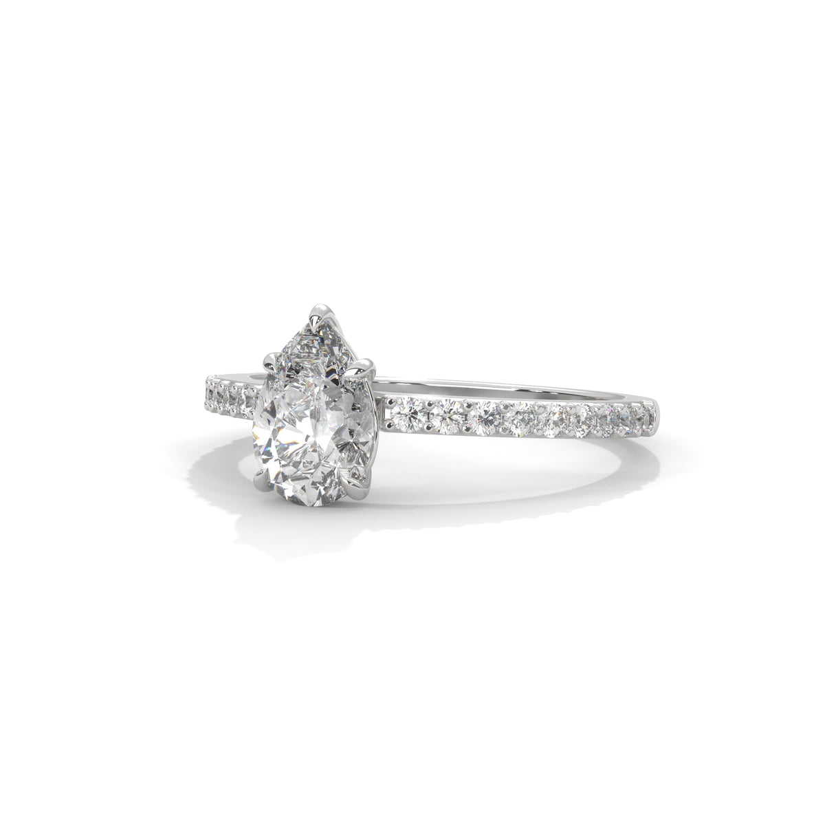 Teardrop Pavé Solitaire Ring
