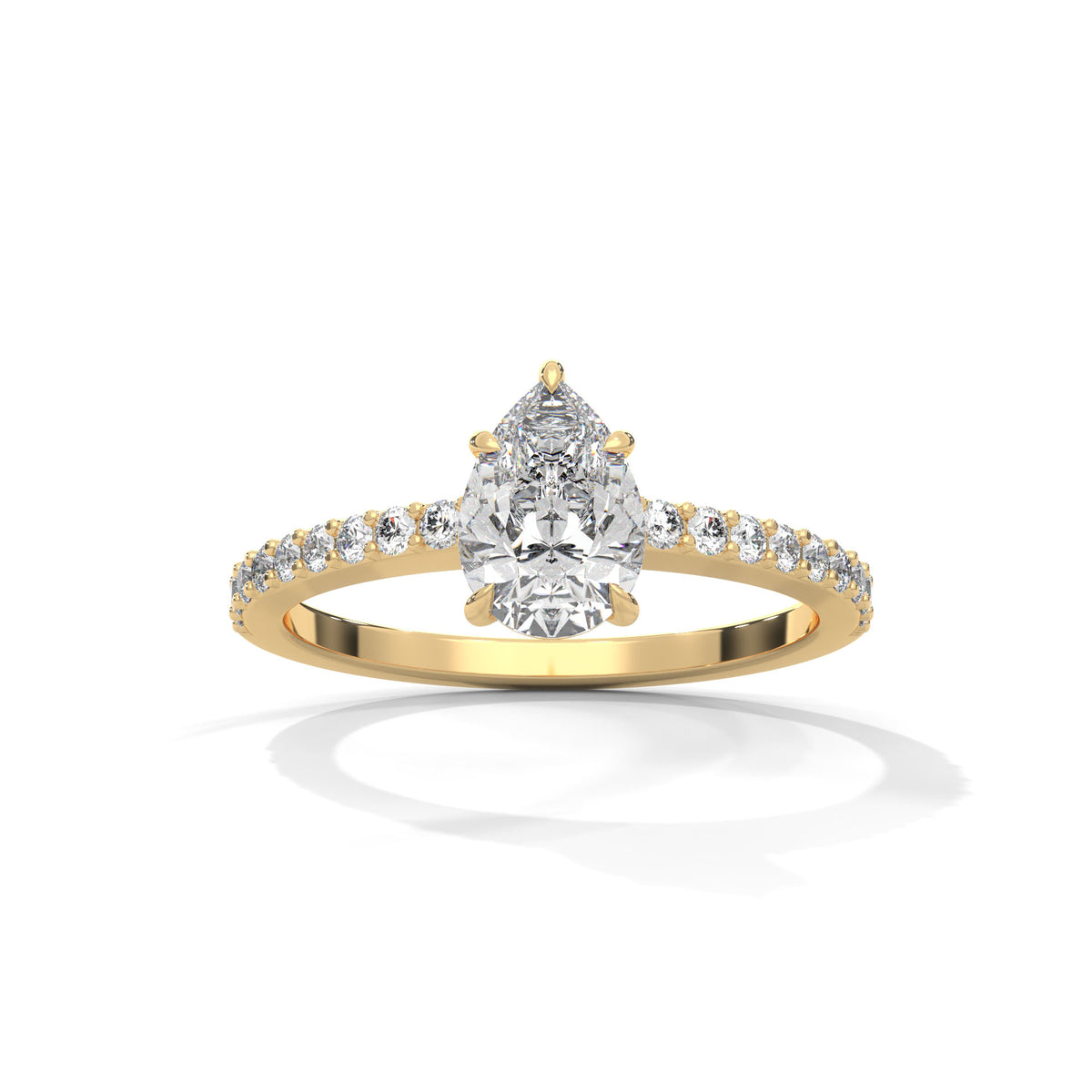Teardrop Pavé Solitaire Ring