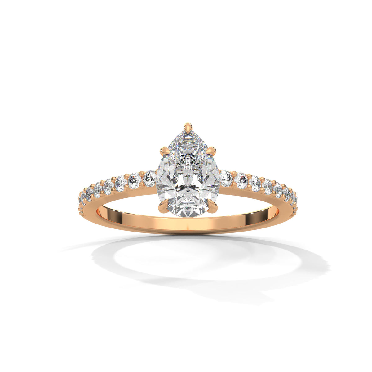 Teardrop Pavé Solitaire Ring
