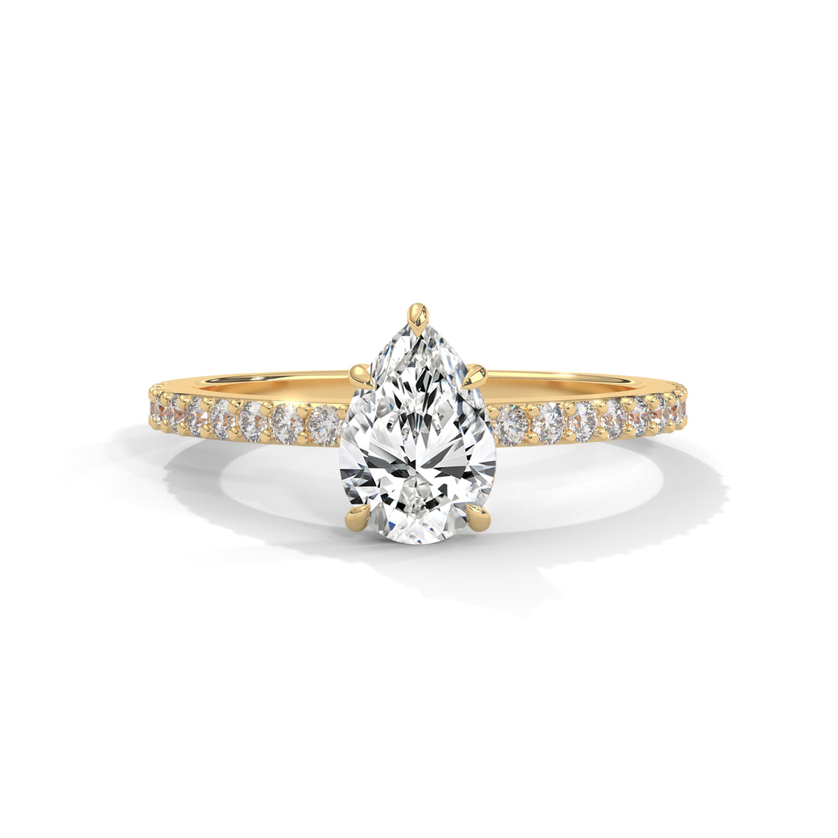 Teardrop Pavé Solitaire Ring