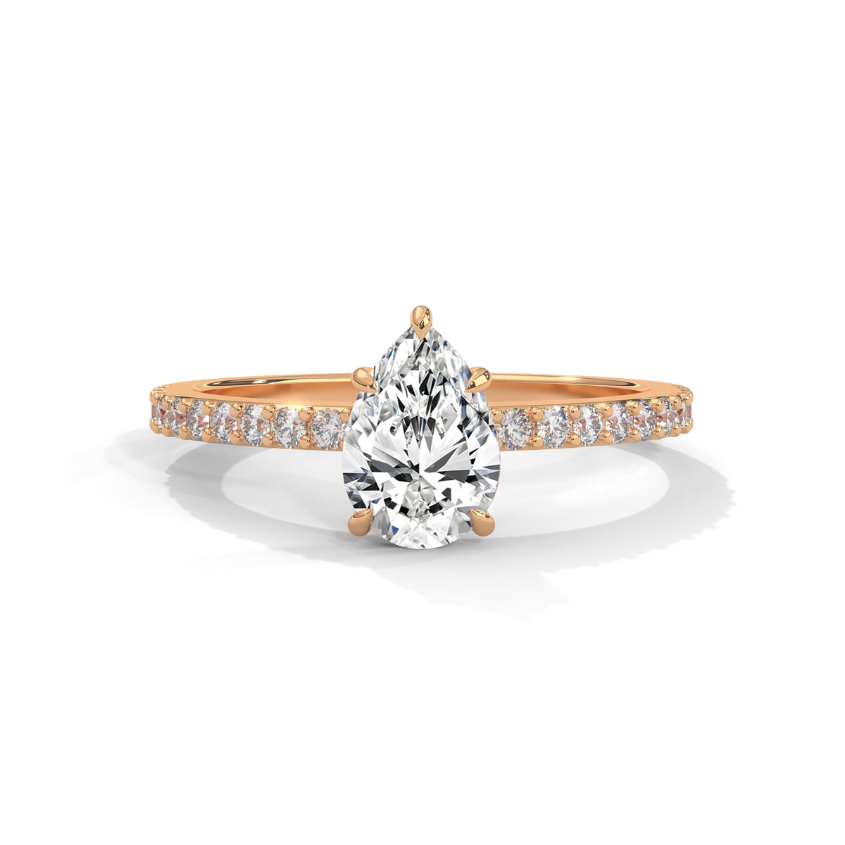 Teardrop Pavé Solitaire Ring