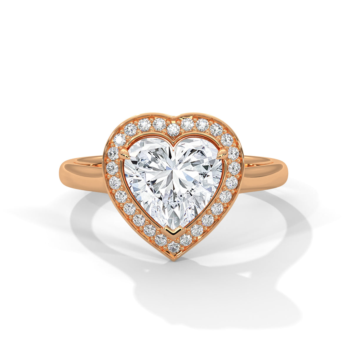 Sweetheart Halo Solitaire Ring