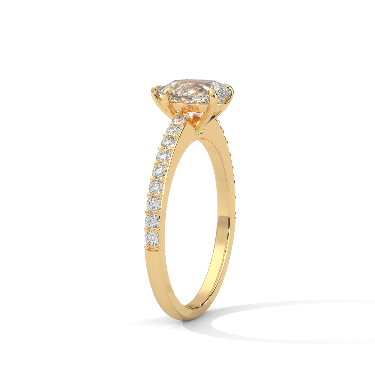Teardrop Pavé Solitaire Ring