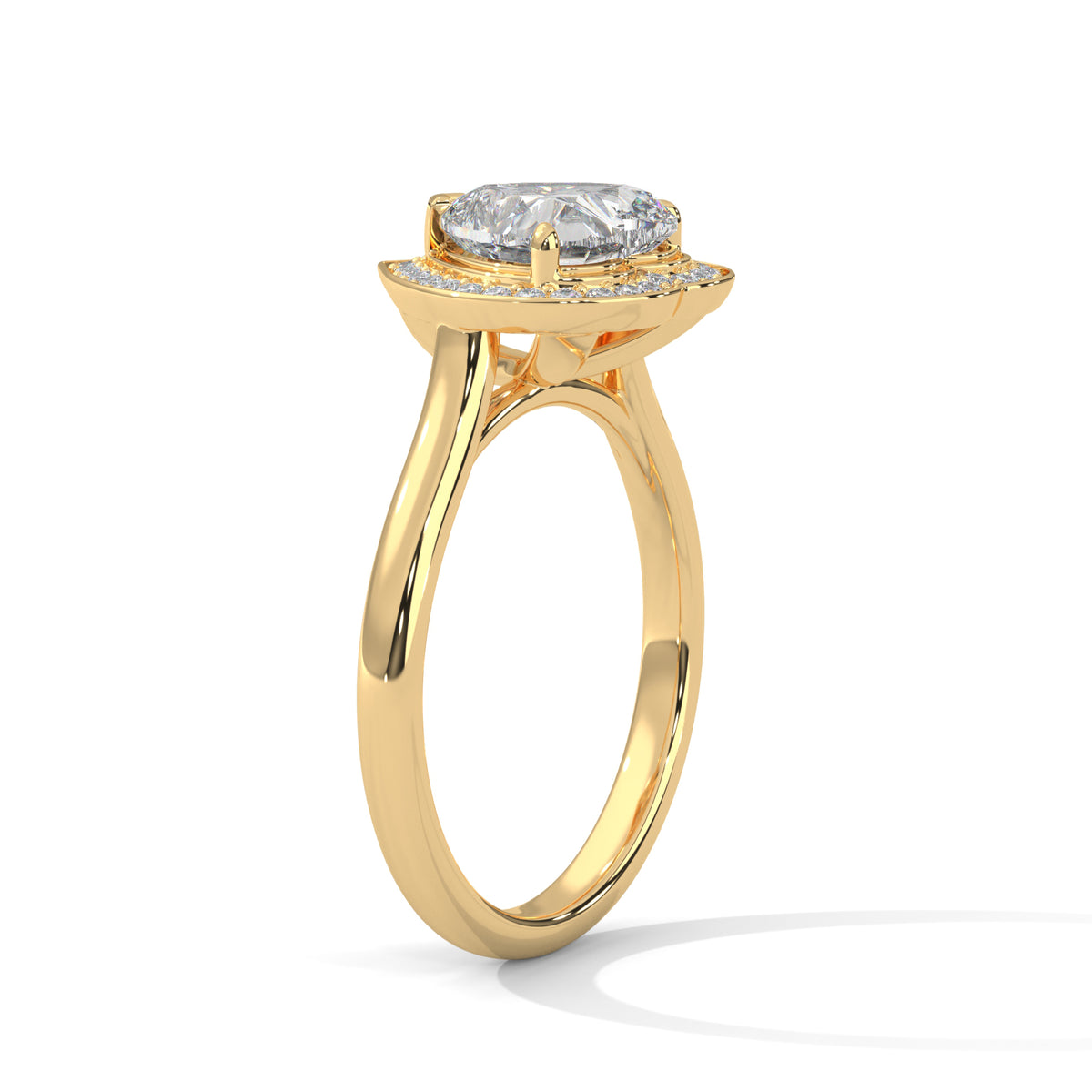 Sweetheart Halo Solitaire Ring