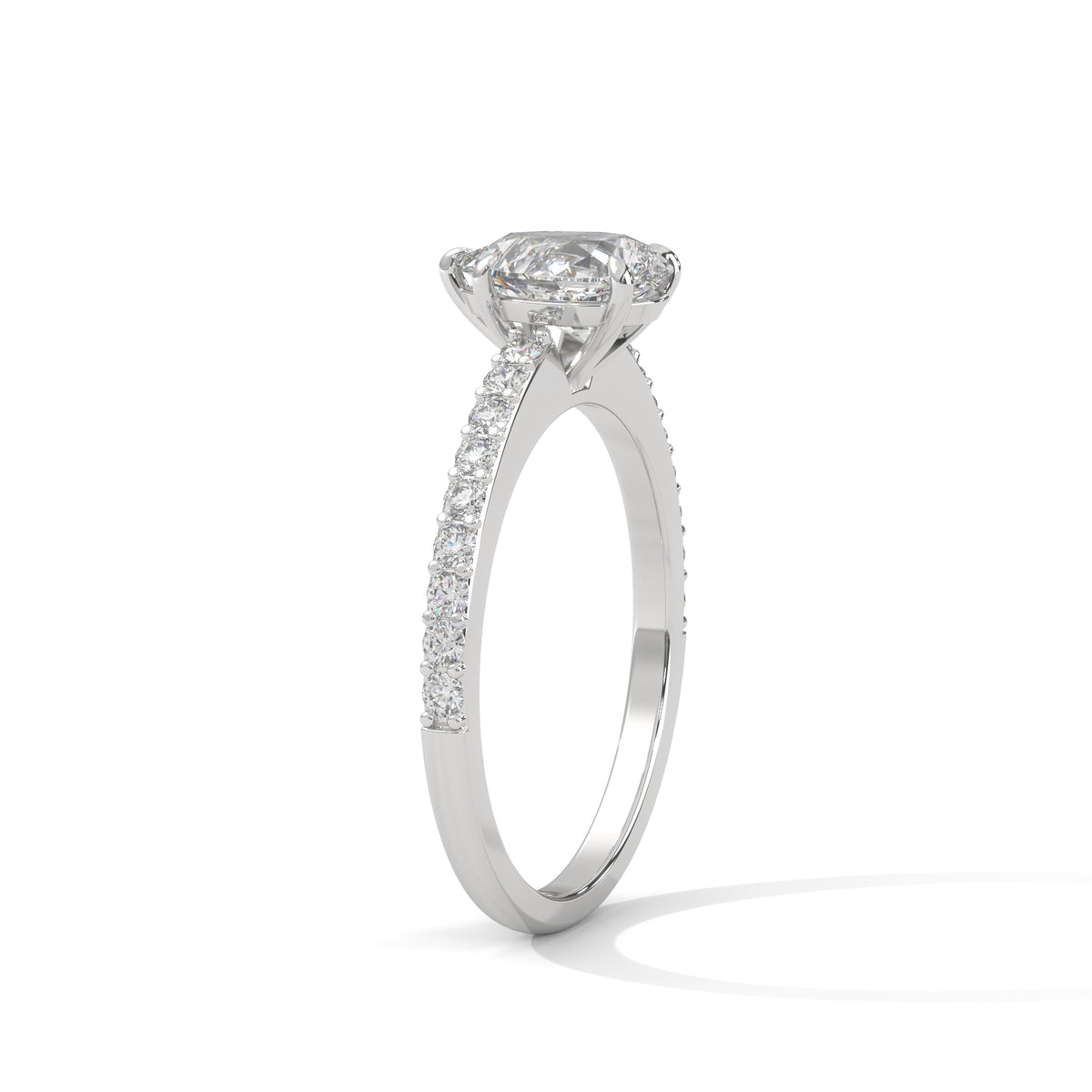 Teardrop Pavé Solitaire Ring