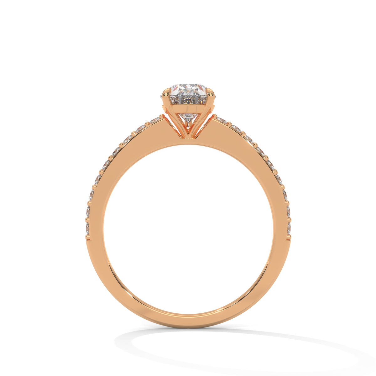 Teardrop Pavé Solitaire Ring