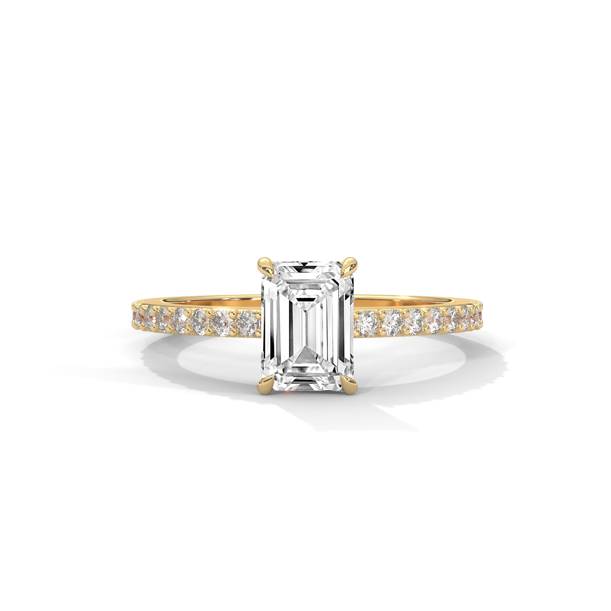 Emerald Pavé Solitaire Ring
